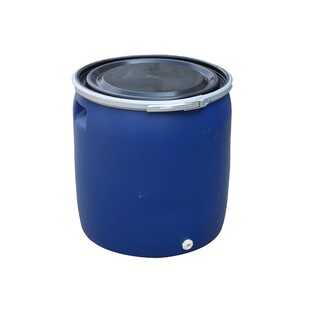 150升化工桶法兰桶海鲜桶200kg铁箍桶加厚塑料桶带盖装鱼桶收纳桶