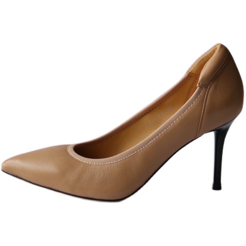 壹家shoes1851-01羊皮8公分尖头细跟小枕头防磨脚防掉跟女高跟鞋