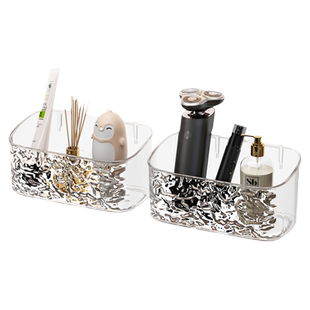 卫生间置物架浴室洗手洗漱台化妆品神器厕所免打孔墙上壁挂收纳盒