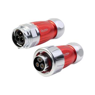 凌科DH16免焊接航空插头3芯10A金属直插式公母对接电源防水连接器