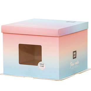 新款6/8/10/12寸生日蛋糕盒子包装盒半透明开窗纸盒厂家直销定制