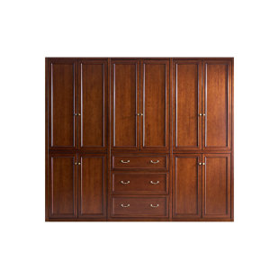 和年美家美式全实木衣柜家用卧室结实耐用挂衣柜樱桃木定制大衣橱