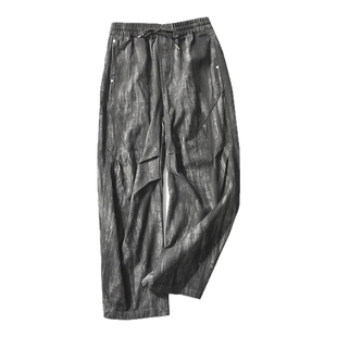 上身有范儿 潮酷十足 美式高端春夏豹纹迷彩宽松廓形直筒休闲裤男