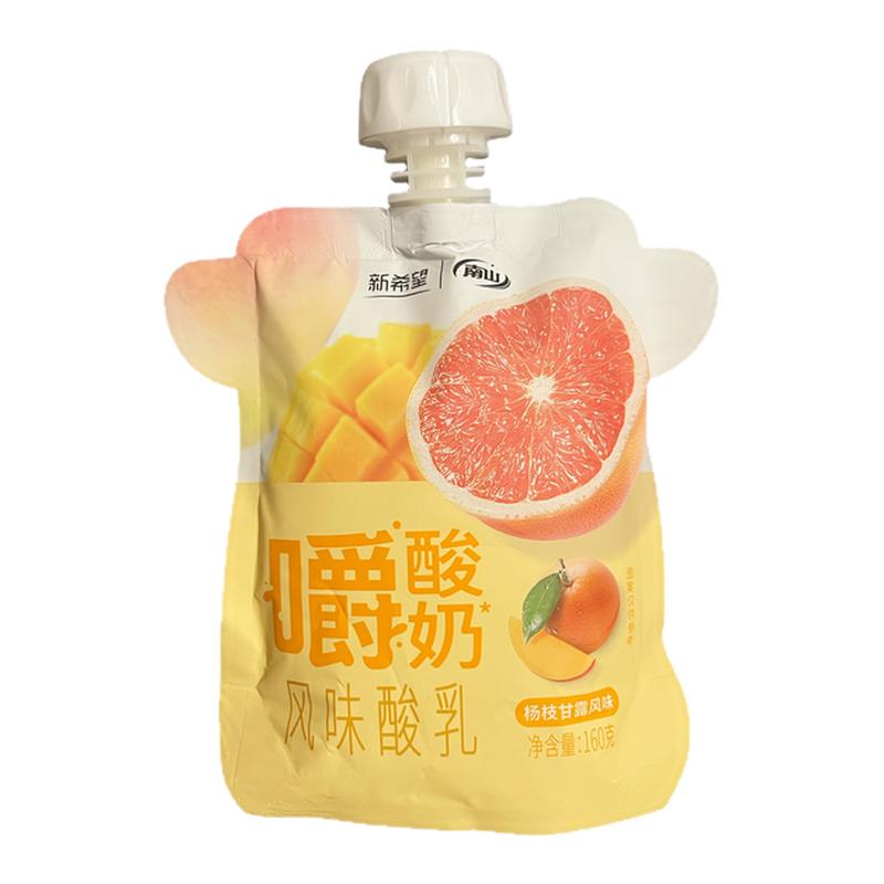 新希望南山嚼酸奶风味发酵乳杨枝甘露口味160克6/12袋装