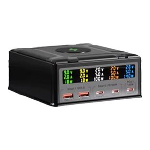 桌面充电站氮化镓260w多口usb充电器无线插头PD快充100瓦140W65大功率手机笔记本电脑充电坞工作室多孔排插座
