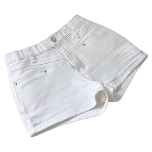 李李服饰白色低腰弹力紧身丰胯牛仔短裤女2025冬季显瘦显腿长热裤