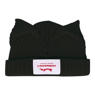 Loverboy帽子猫耳朵针织帽男冬可爱猪耳朵保暖情侣毛线帽女时尚潮