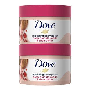 Dove/多芬嫩白身体磨砂膏298g*2 石榴籽乳木果去鸡皮嫩肤清洁提亮