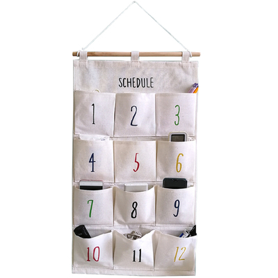 小清新棉麻面料防水大兜挂墙挂袋