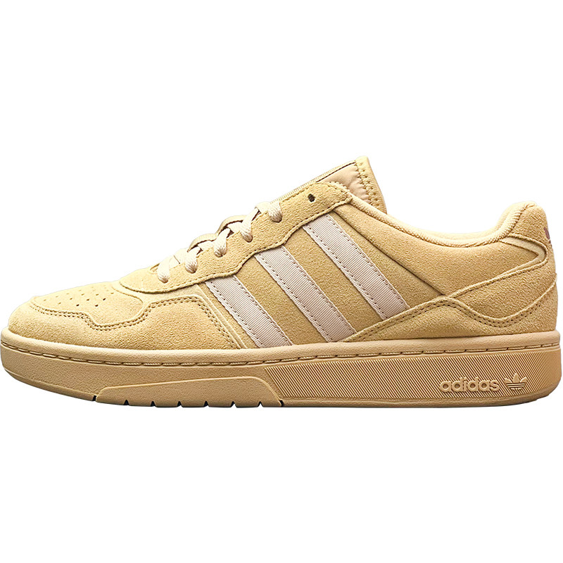 ADIDAS三叶草COURTIC低帮男鞋 小麦色反毛皮潮流复古板鞋ID6070