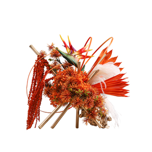 妖及 现代橙色系装置艺术仿真花【漾漾泛澄】售楼处酒店民宿软装