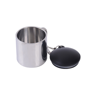 304不锈钢水杯迷你便携式茶杯子带手柄双层保温旅行小酒杯酒110ml