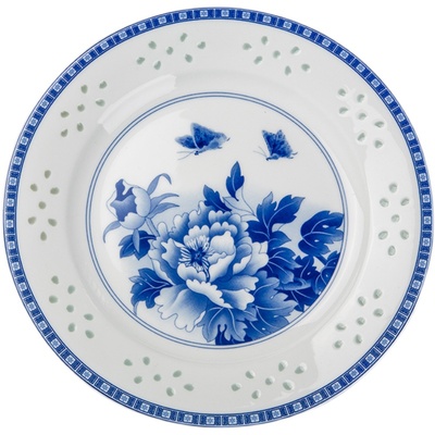 陶瓷青花玲珑风餐具汤饭碗