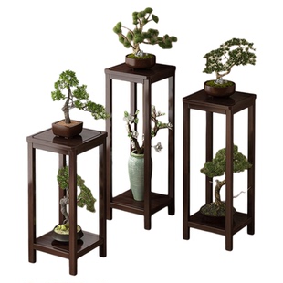 中式多肉花架客厅落地式花台新款室内多层放花的架子花盆架置物架