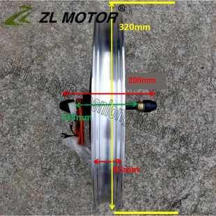 碟刹16寸一体轮zl 改装 motor 后驱电机500W 36v48v16寸自行车改装