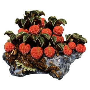 石湾公仔陶瓷满堂红摆件家居玄关客厅荔枝桌面装饰品乔迁新居礼物