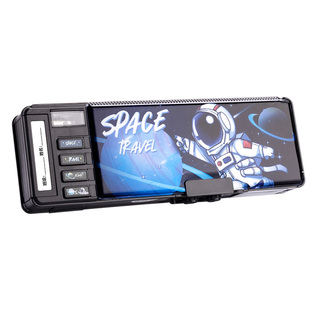 双层密码锁文具盒卡通大容量智能机关儿童双面多功能笔盒小学生男孩女孩塑料带锁自动铅笔盒幼儿园可变形收纳