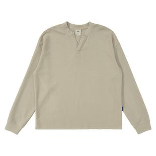 Mentmate 秋冬日系小V领基础款华夫格长袖打底 慵懒卫衣男女上衣