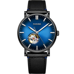 【新年礼物】Rarone雷诺黑骑士手表男款镂空自动机械腕表时尚名牌