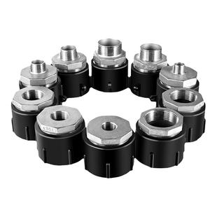 IBC吨桶配件变径不锈钢接头阀门粗丝转4分/6分/1寸/1.2接硬管方箱