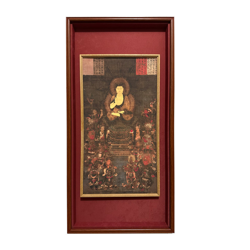 装饰画茶室玄关客厅背景墙挂画餐厅壁画唐卡药师佛送礼画国画高端