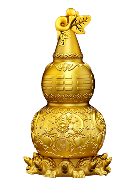 【泰山直发】原创九龟铜葫芦摆件上下可开口空心葫芦客厅玄关装饰