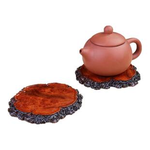 原木瘿木瘤板实木干泡茶盘红木根雕随形盆景底座中式装饰花器木垫