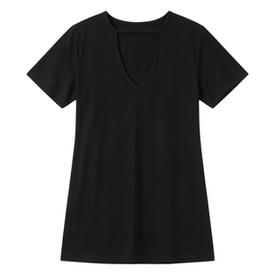 Leisure loose V-neck short sleeves dress   宽松V领短袖连衣裙