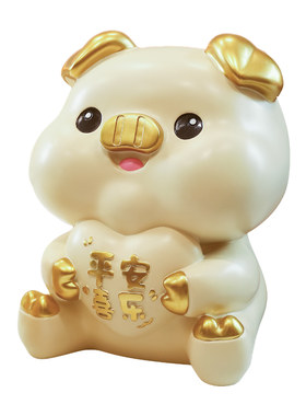 网红卡通可爱金猪储蓄罐装饰摆件