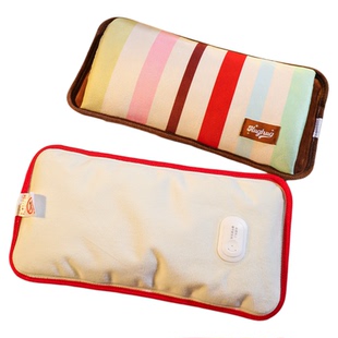 毛绒长条热水袋充电款大号暖手宝暖水袋被窝专用双插手暖宝宝防爆