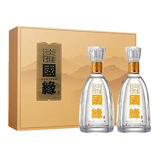 今世缘白酒国缘淡雅42度500ml*2瓶*2盒礼盒装 宴请年货节送礼礼品