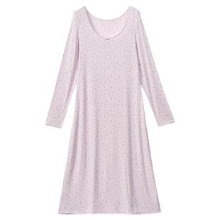 ubras碎花睡裙子家居服莫代尔睡衣女柔软舒适新款秋季长袖连衣裙