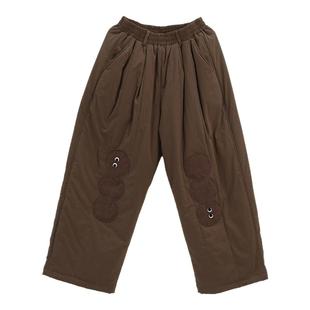 云朵工厂云朵绗棉茧型裤秋冬新款加厚保暖女裤夹棉宽松棉裤外穿