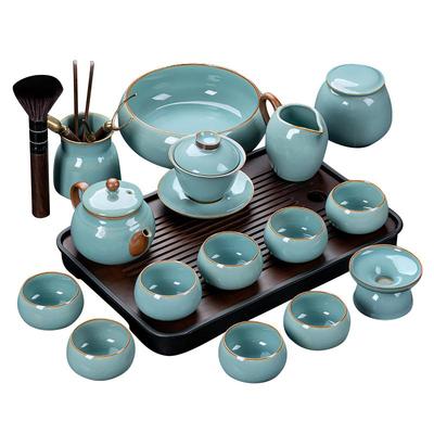 天青色汝窑茶具套装泡茶专用茶具