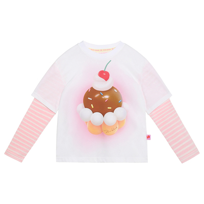 【气球蛋糕】假两件印花T恤女童