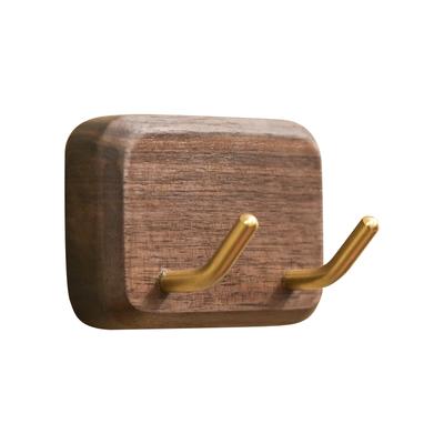 素风胡桃木双头纸巾挂钩免打孔