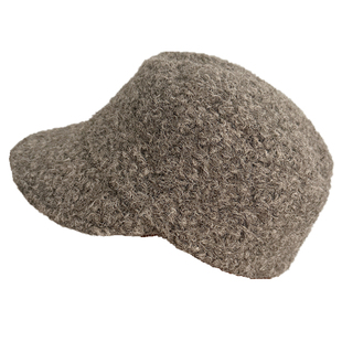 韩系粗花毛呢鸭舌帽女秋冬加厚报童帽子保暖气质骑士帽复古马术帽