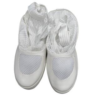 防静电高筒鞋软底加厚透气防尘工作鞋 白色蓝色洁净室长筒无尘鞋