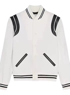 春季新款拼接美式复古棒球服外套