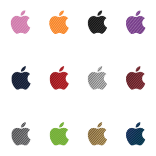 适用iPhone苹果logo贴纸碳纤维多色LOGO保护膜纯色哑膜苹果系列标志定制手机彩膜简约新潮改色磨砂后背软贴膜