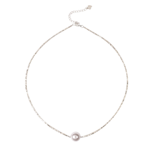 碎银子施家真多麻12mm珍珠项链轻奢双层叠戴锁骨链s925纯银颈链女