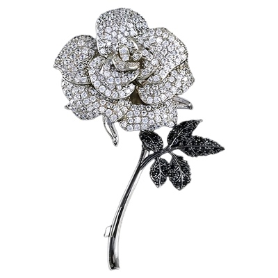 黑玫瑰花朵胸针女西装大衣胸花