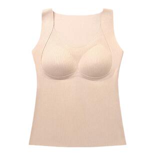 草本初色大码保暖背心女士2024新款秋冬季自带胸垫内衣胖MM220斤