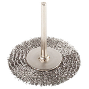 带柄迷你钢丝刷铜丝刷电磨除锈不锈钢丝小笔刷碗刷T型平刷柄径3mm