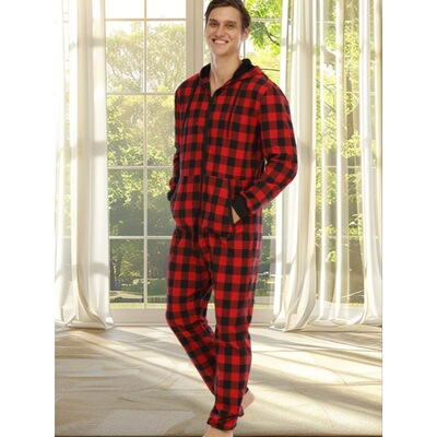 U 57155 Flannel Hooded Onesie Pajamas 法兰绒连帽连体衣