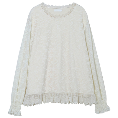 大码静奢风甜美蕾丝拼接上衣