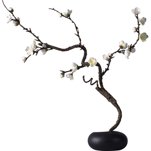 中式简约仿真花腊梅花套装客厅假花玄关茶几装饰古典艺术插花摆件