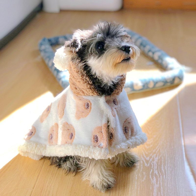 狗狗披风睡袍衣服睡觉被子宠物秋冬季款加厚绒小型犬泰迪披肩斗篷