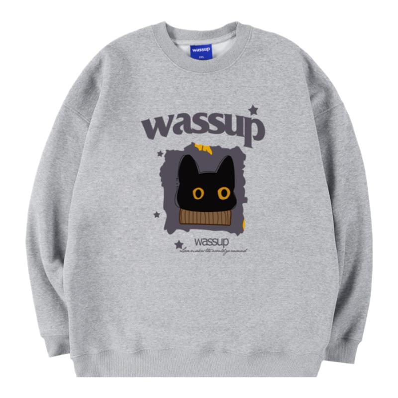 WASSUP潮牌美式重磅圆领卫衣