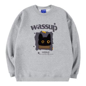 WASSUP潮牌美式加绒圆领卫衣男女生秋冬季重磅情侣装休闲套头上衣